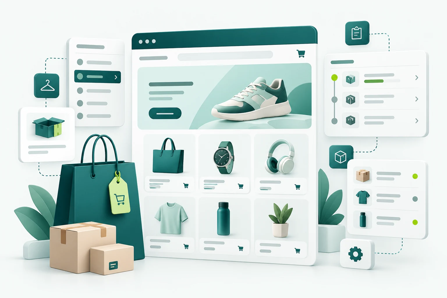 Techo Solution ecommerce development service illustration